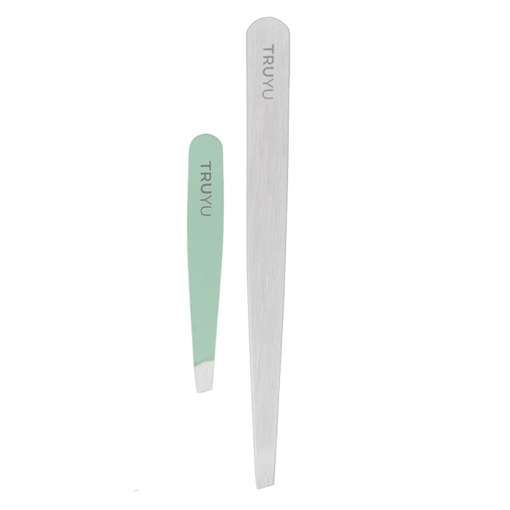 QVS Truyu Slant Tip Tweezer + Micro Tweezer, Tweezer Kit Pack of 2's - Easy Pharmacy LLC