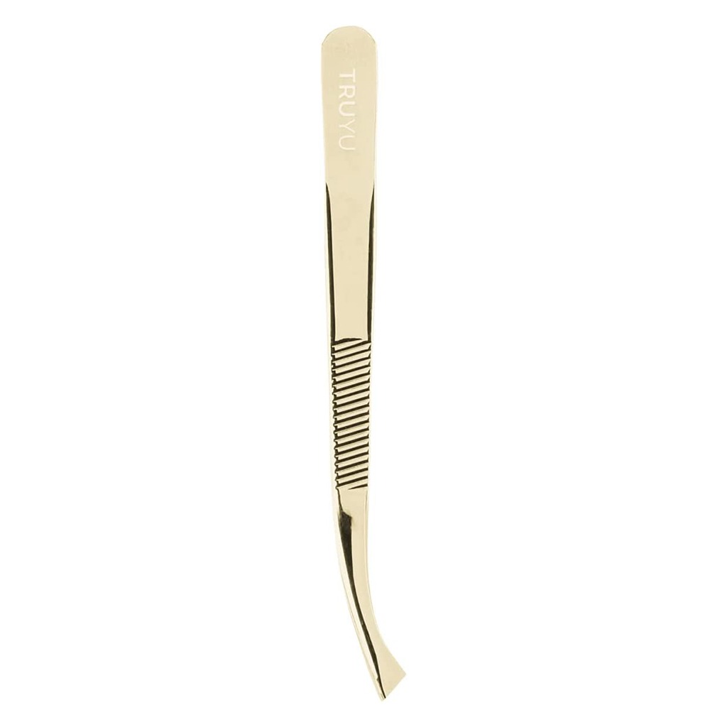 QVS Truyu Slant Tip Easy-View Gold Plated Tweezer, Pack of 1's - Easy Pharmacy LLC