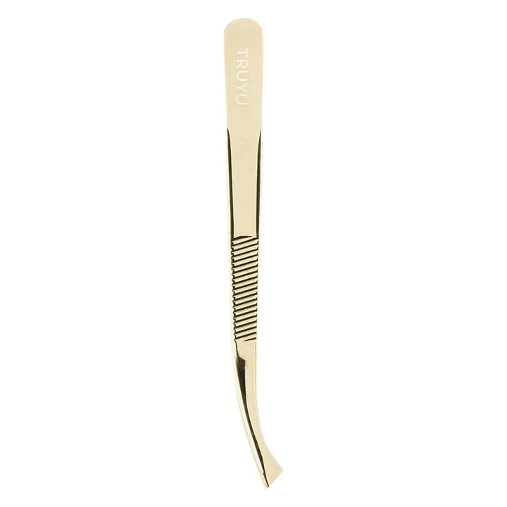 QVS Truyu Slant Tip Easy-View Gold Plated Tweezer, Pack of 1's - Easy Pharmacy LLC
