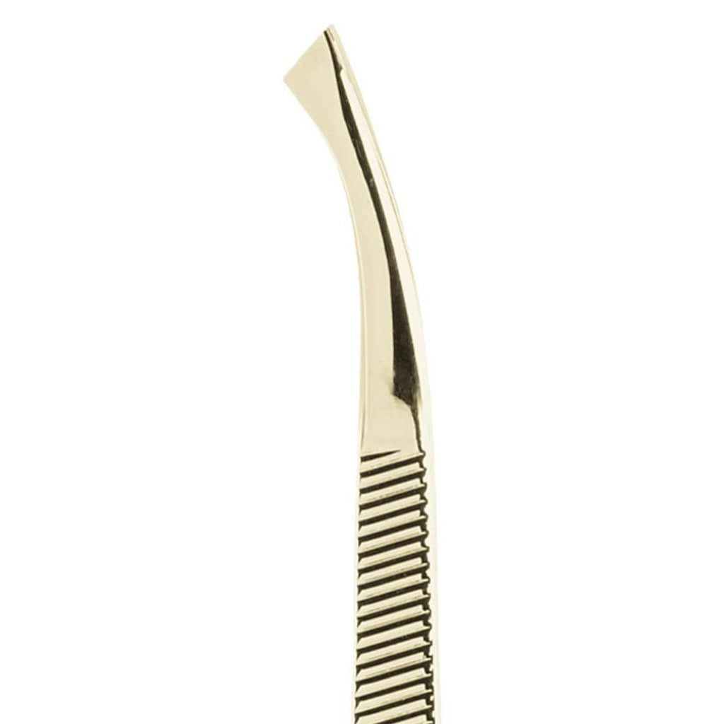 QVS Truyu Slant Tip Easy-View Gold Plated Tweezer, Pack of 1's - Easy Pharmacy LLC
