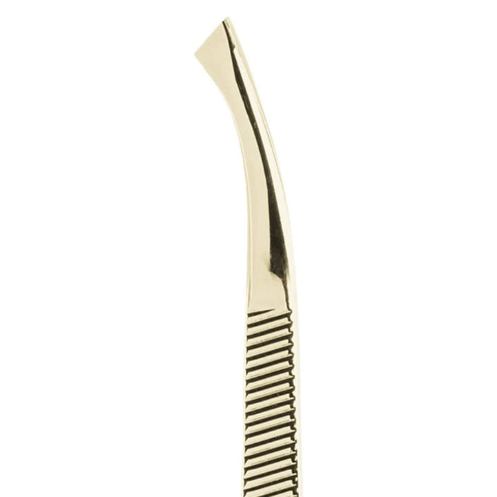 QVS Truyu Slant Tip Easy-View Gold Plated Tweezer, Pack of 1's - Easy Pharmacy LLC