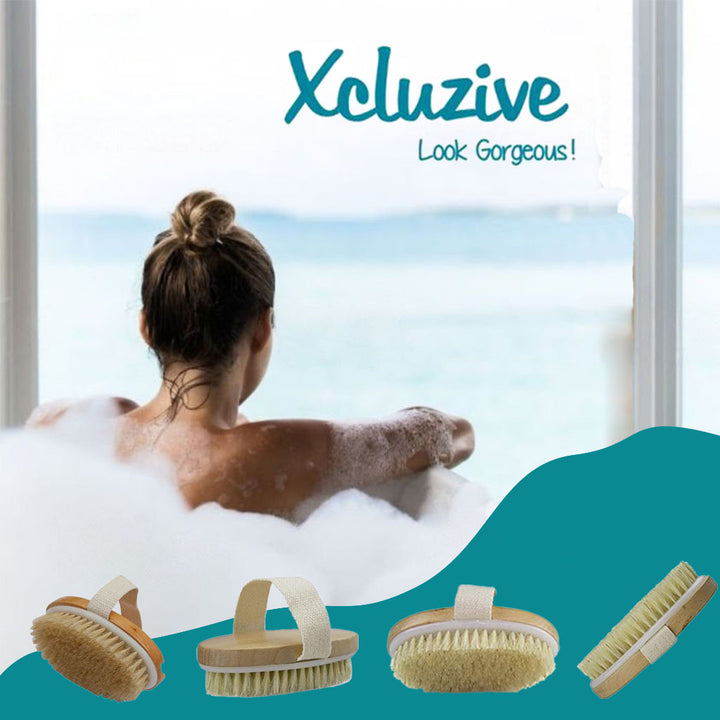 Xcluzive Wooden Bath Brush With Natural Bristles, Pack of 1's - Easy Pharmacy LLC