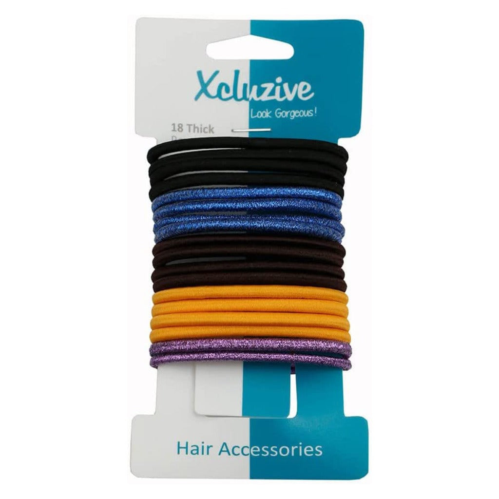 Xcluzive Thick Pony Tailers, Assorted, Pack of 18's - Easy Pharmacy LLC