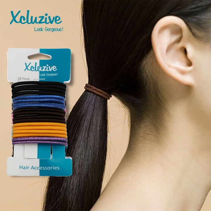 Xcluzive Thick Pony Tailers, Assorted, Pack of 18's - Easy Pharmacy LLC