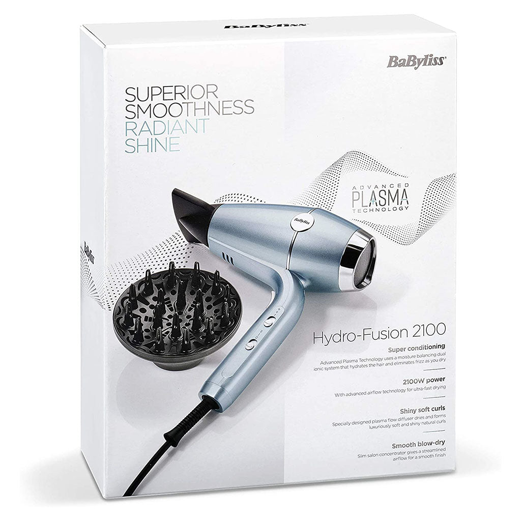 Babyliss Superior Smoothness Radiant Shine 2100W Hydro - Fusion Hair Dryer - Blue - Easy Pharmacy LLC