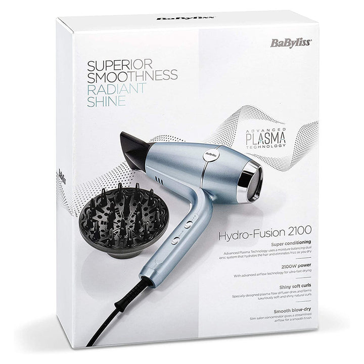 Babyliss Superior Smoothness Radiant Shine 2100W Hydro - Fusion Hair Dryer - Blue - Easy Pharmacy LLC