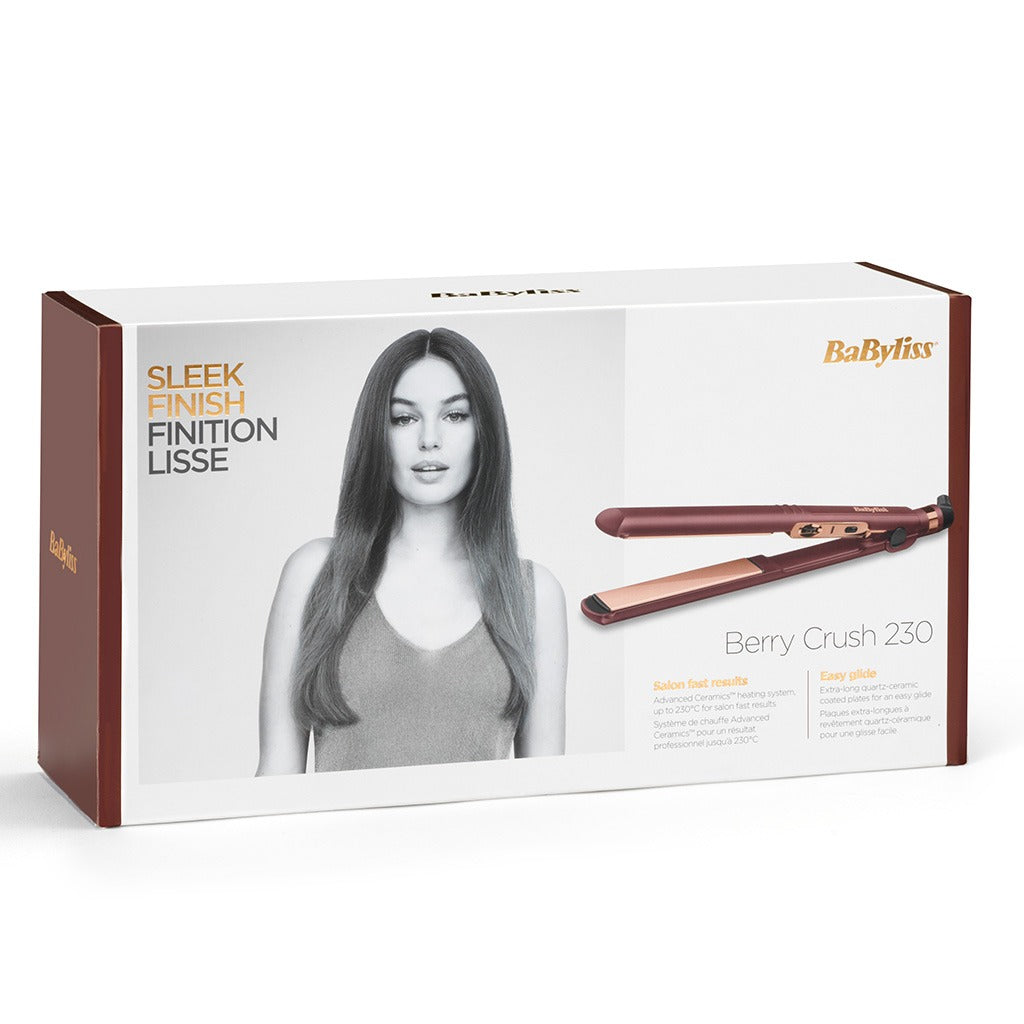 Babyliss Sleek Finish Easy Glide Berry Crush 230 Hair Straightener With 24MM Wide Ceramic Heating Plate - Easy Pharmacy LLC
