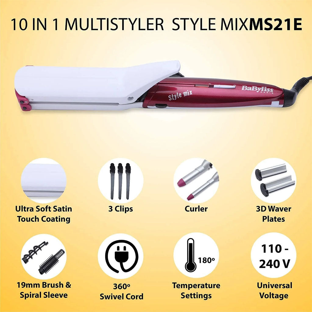 Babyliss Multipurpose 10-In-1 Ceramic Hair Styler Set With 10 Accessories - Easy Pharmacy LLC