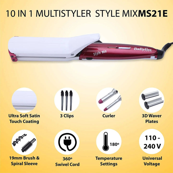 Babyliss Multipurpose 10-In-1 Ceramic Hair Styler Set With 10 Accessories - Easy Pharmacy LLC