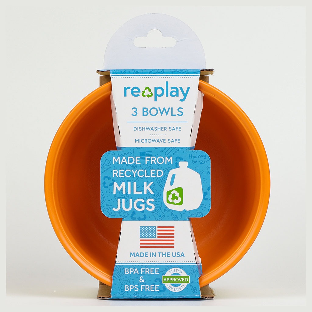 Re Play 12 oz. Stackable Feeding Bowl Set, Orange, Yellow, Lime Green, Pack of 3's - Easy Pharmacy LLC