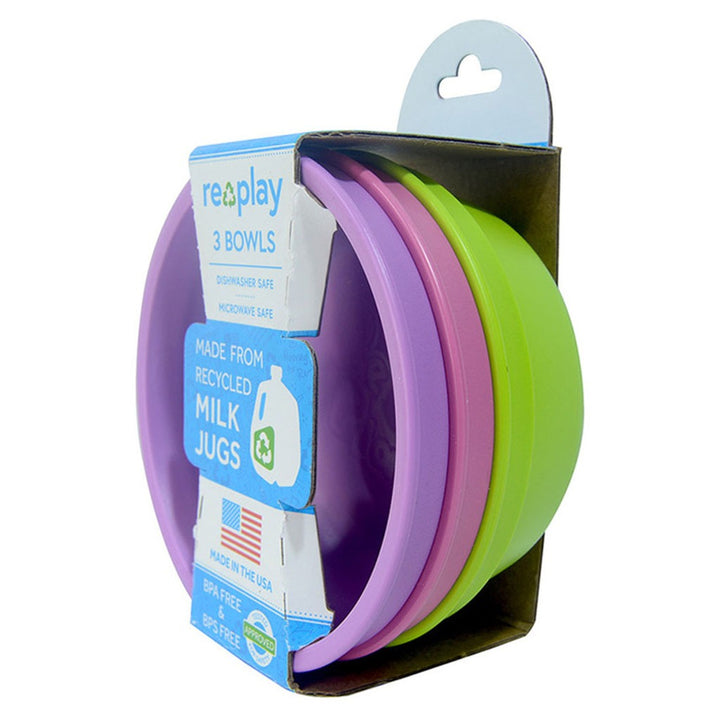 Re Play Stackable Feeding Bowl Set, Butterfly/Purple Combo 12 oz, Pack of 3's - Easy Pharmacy LLC