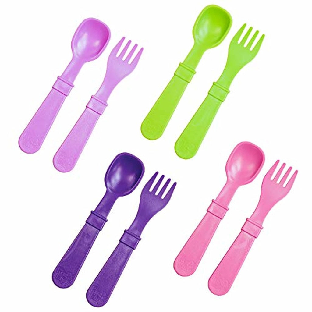Re Play Feeding Utensil Set Of Spoon and Fork For Toddler & Infant, Butterfly/Purple Combo, Pack of 8 Pieces - Easy Pharmacy LLC