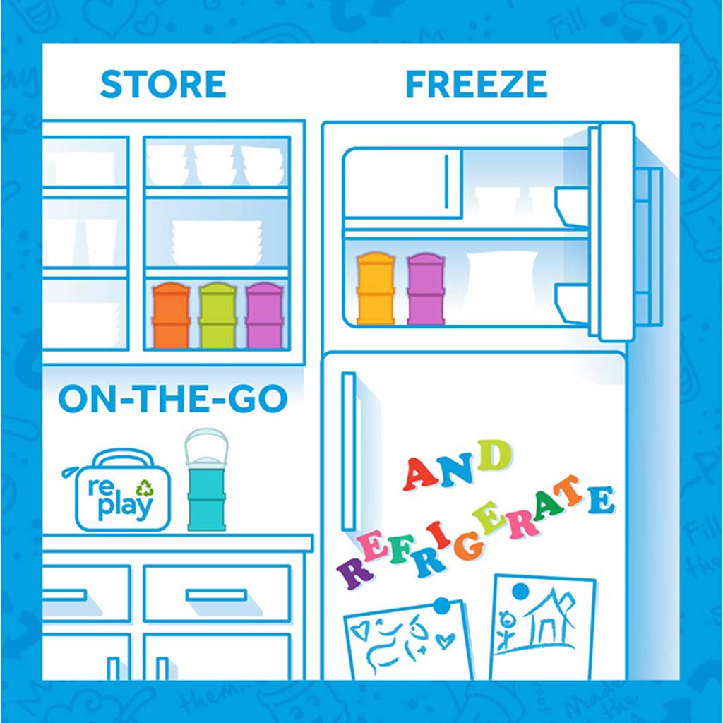 Re Play Portable Snack Stack With Storage & Travel Lid For Toddlers & Kids - Lime Green 12804 - Easy Pharmacy LLC