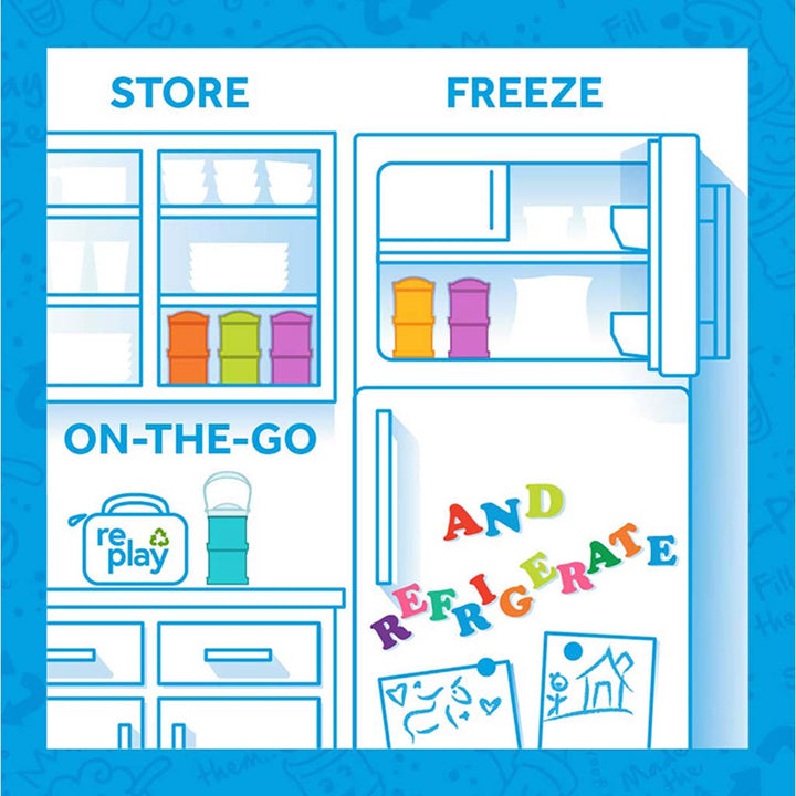 Re Play Portable Snack Stack With Storage & Travel Lid For Toddlers & Kids - Lime Green 12804 - Easy Pharmacy LLC
