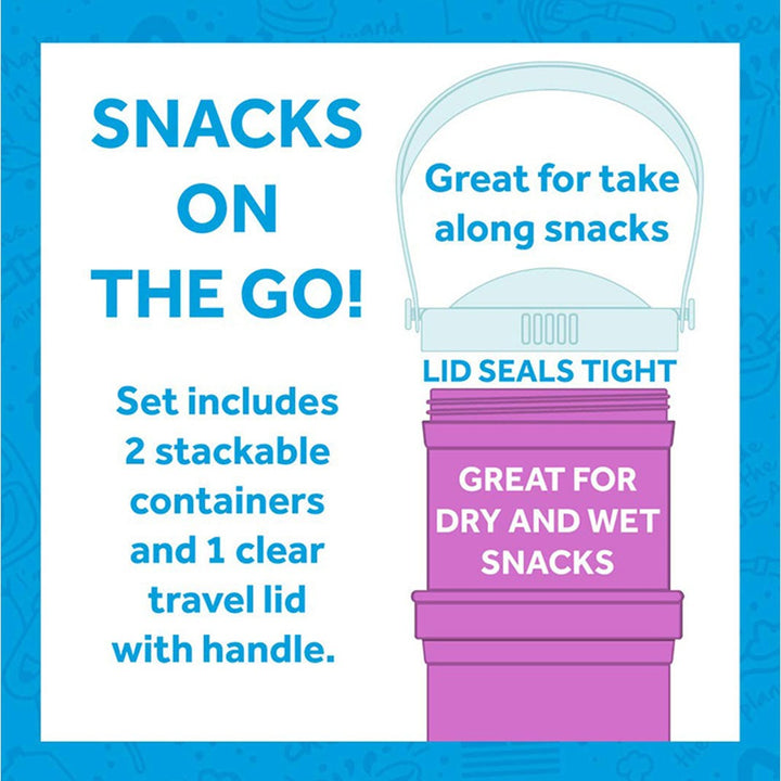 Re Play Portable Snack Stack With Storage & Travel Lid For Toddlers & Kids - Lime Green 12804 - Easy Pharmacy LLC
