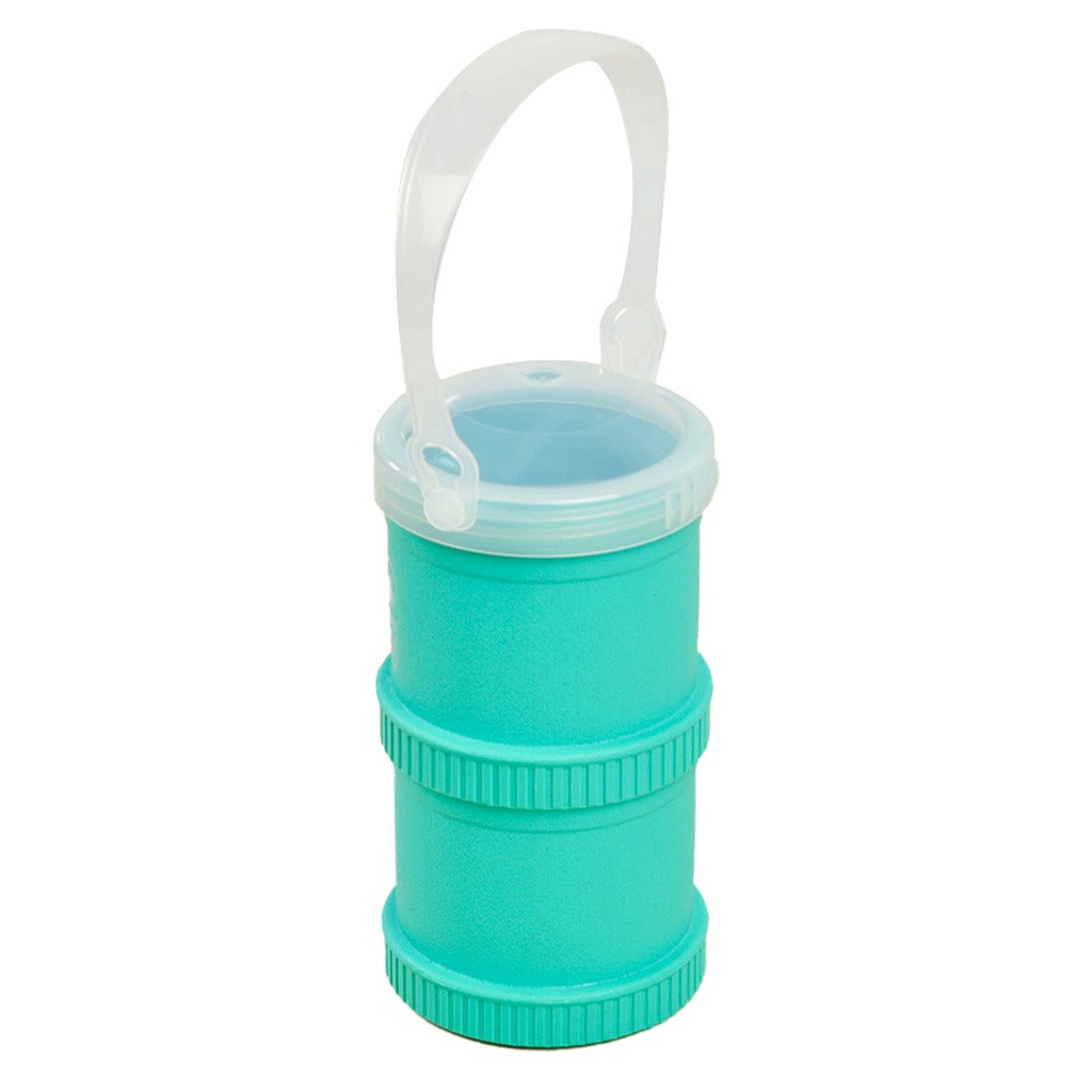 Re Play Portable Snack Stack With Storage & Travel Lid For Toddlers & Kids - Aqua Blue 12804-A - Easy Pharmacy LLC