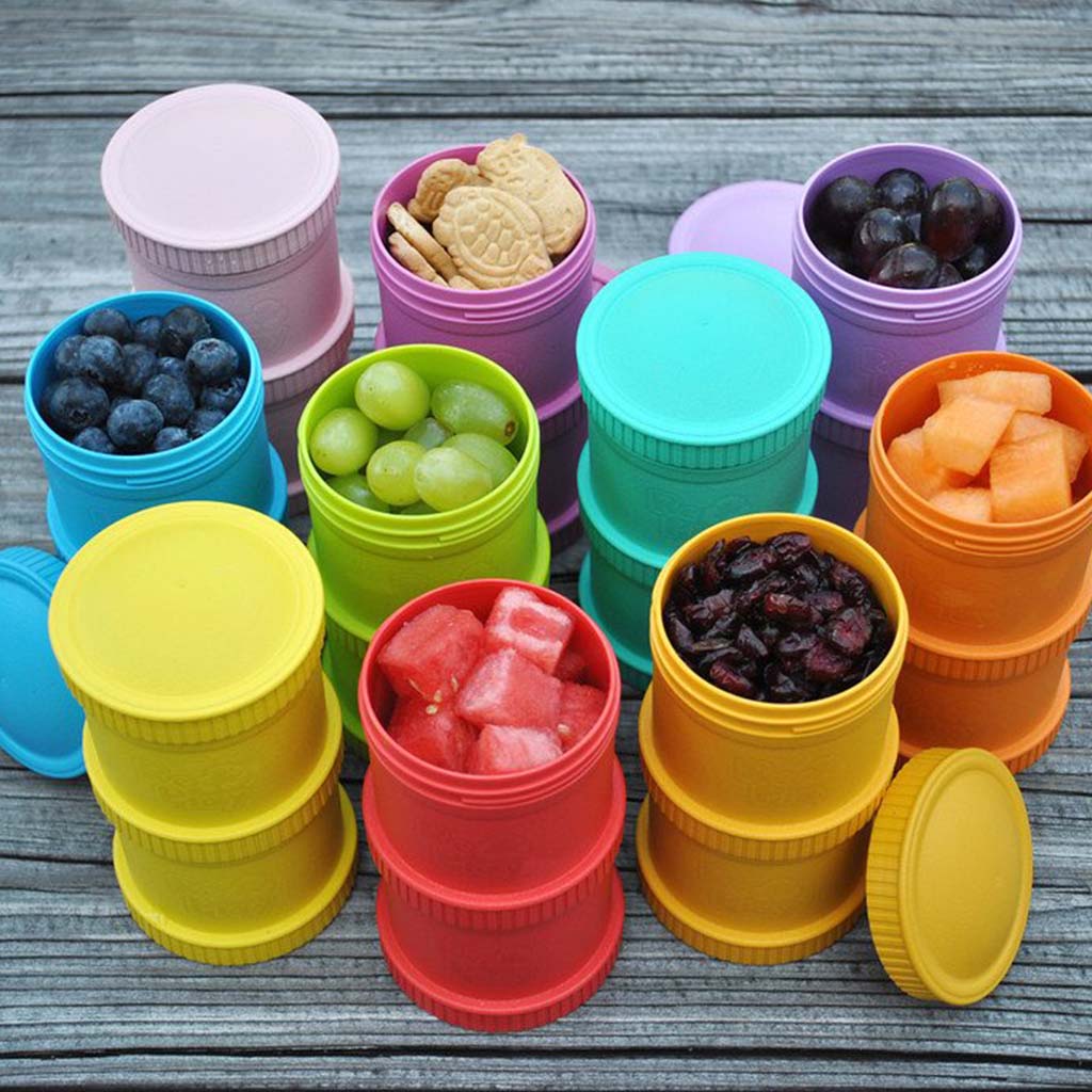 Re Play Portable Snack Stack With Storage & Travel Lid For Toddlers & Kids - Aqua Blue 12804-A - Easy Pharmacy LLC