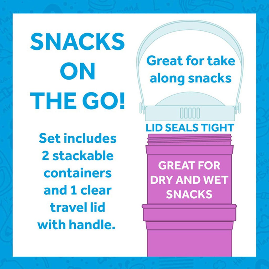Re Play Portable Snack Stack With Storage & Travel Lid For Toddlers & Kids - Sky Blue 12804-B - Easy Pharmacy LLC