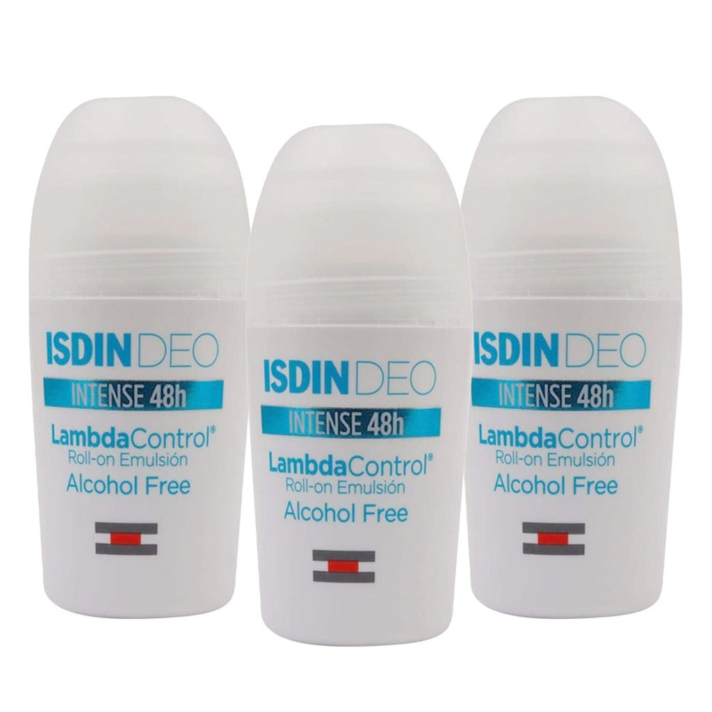 Isdin Deo Lambda Control Intense 48 Hour Alcohol-Free Roll On Emulsion 50ml, 2+1 PROMO PACK - Easy Pharmacy LLC