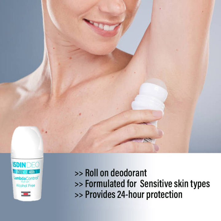 Isdin Deo Lambda Control Intense 48 Hour Alcohol-Free Roll On Emulsion 50ml, 2+1 PROMO PACK - Easy Pharmacy LLC