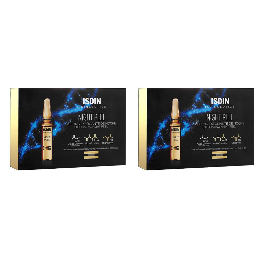 Isdin Isdinceutics Exfoliating Night Peeling Facial solution 2mlX10 Ampoules, PROMO PACK of 2 boxes - Easy Pharmacy LLC