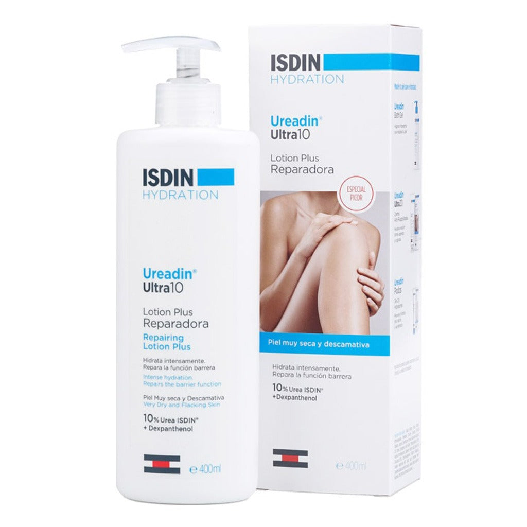 Isdin Ureadin Ultra 20 Anti-Roughness Cream 100ml + Isdin Ureadin Ultra 10 Repairing Lotion Plus 400 ml For Rough And Dry Skin PROMO PACK - Easy Pharmacy LLC