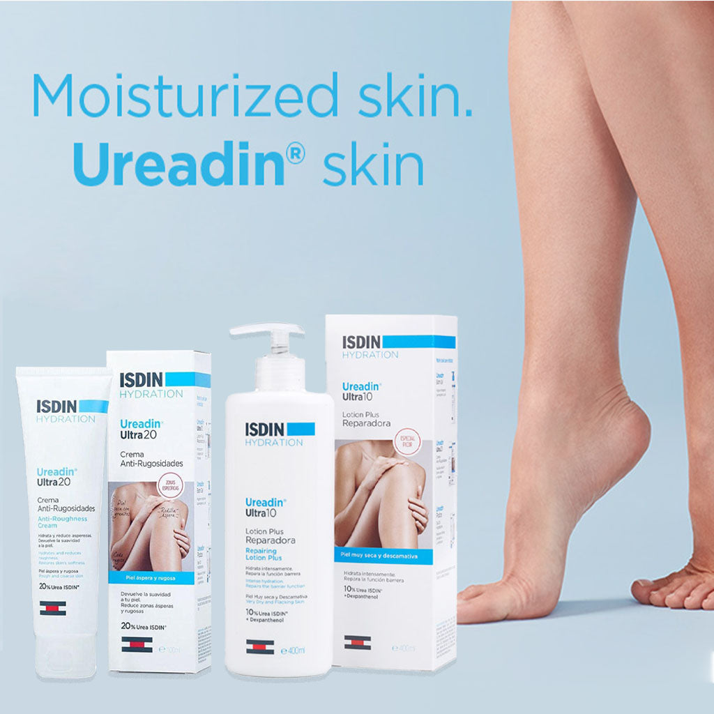 Isdin Ureadin Ultra 20 Anti-Roughness Cream 100ml + Isdin Ureadin Ultra 10 Repairing Lotion Plus 400 ml For Rough And Dry Skin PROMO PACK - Easy Pharmacy LLC