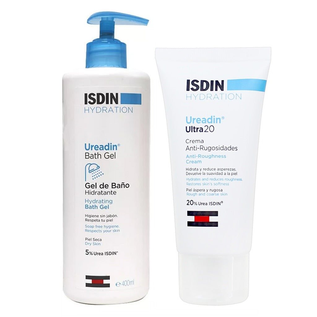 Isdin Ureadin Hydrating Bath Gel 400ml + Isdin Ureadin Ultra 20 Anti-Roughness Cream 50ml PROMO PACK - Easy Pharmacy LLC
