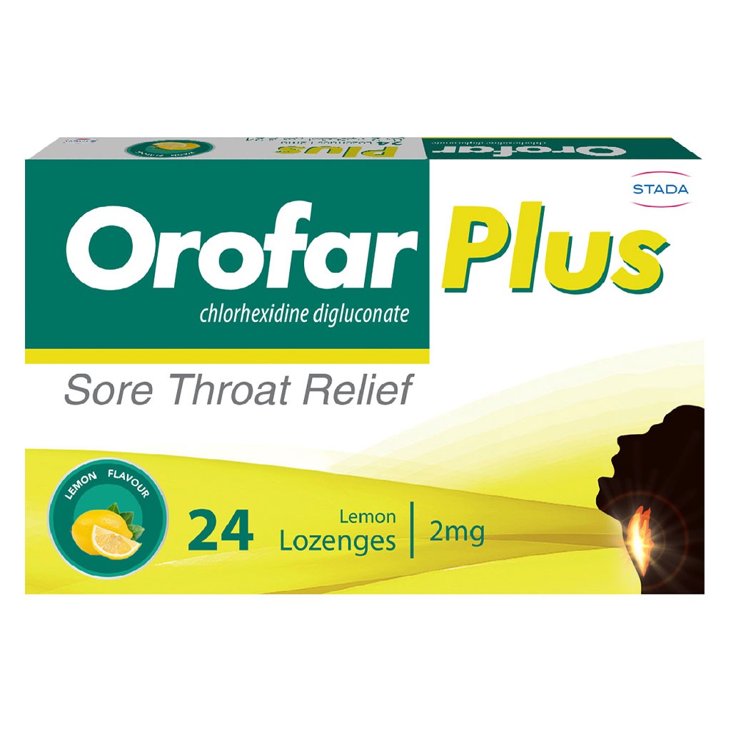 Orofar Plus Sore Throat Relief Lozenges, Lemon Flavour, Pack of 24's - Easy Pharmacy LLC