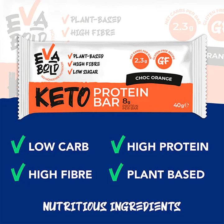 Eva Bold Keto Protein Bar, Choc Orange Flavor 40g, Pack of 1's - Easy Pharmacy LLC