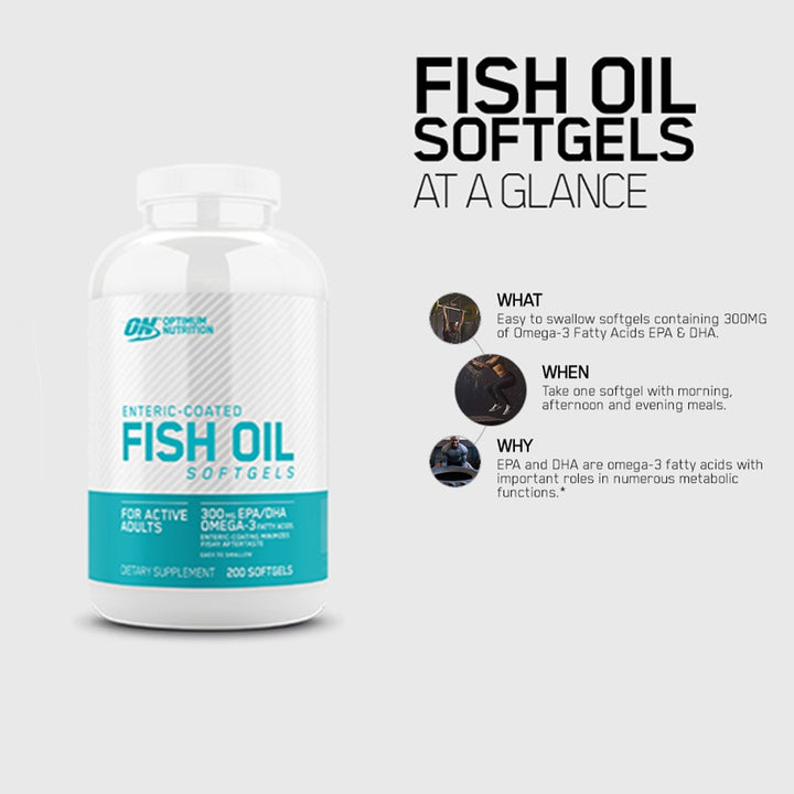 Optimum Nutrition 1000mg Fish Oil Supplement Softgels, Pack of 100's - Easy Pharmacy LLC