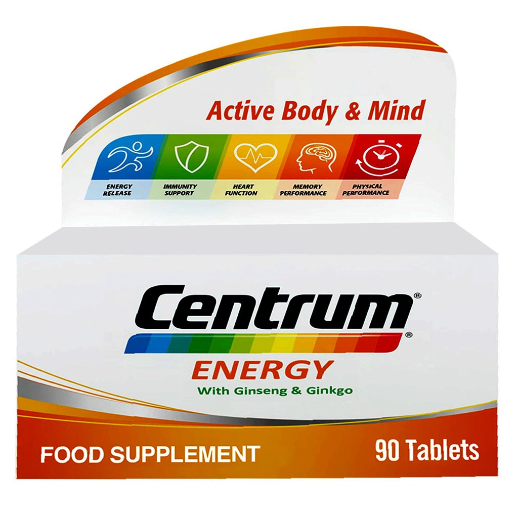 Centrum Multivitamin Energy Tablets With Ginseng And Ginkgo, Pack of 90's - Easy Pharmacy LLC
