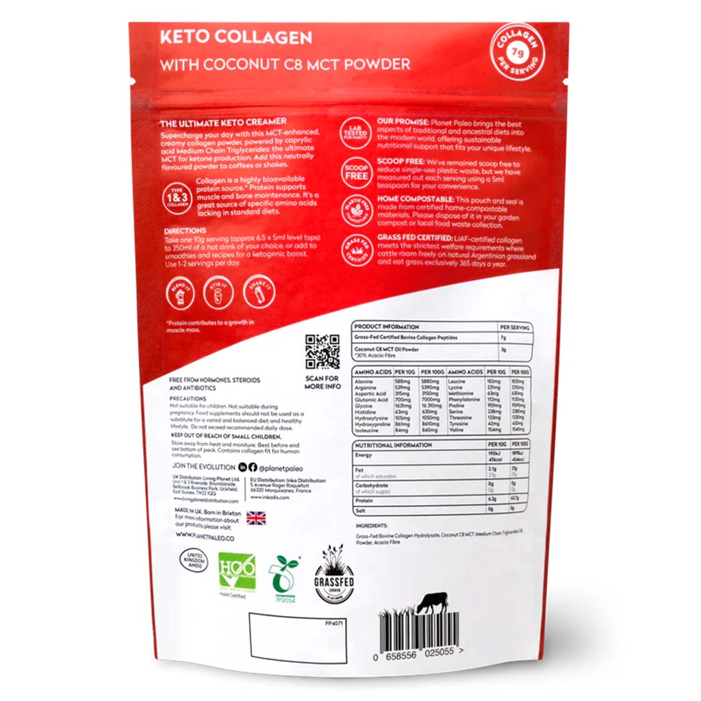 Planet Paleo High Protein Keto Collagen with Coconut C8 MCT Powder 220g, 22 Servings - Easy Pharmacy LLC