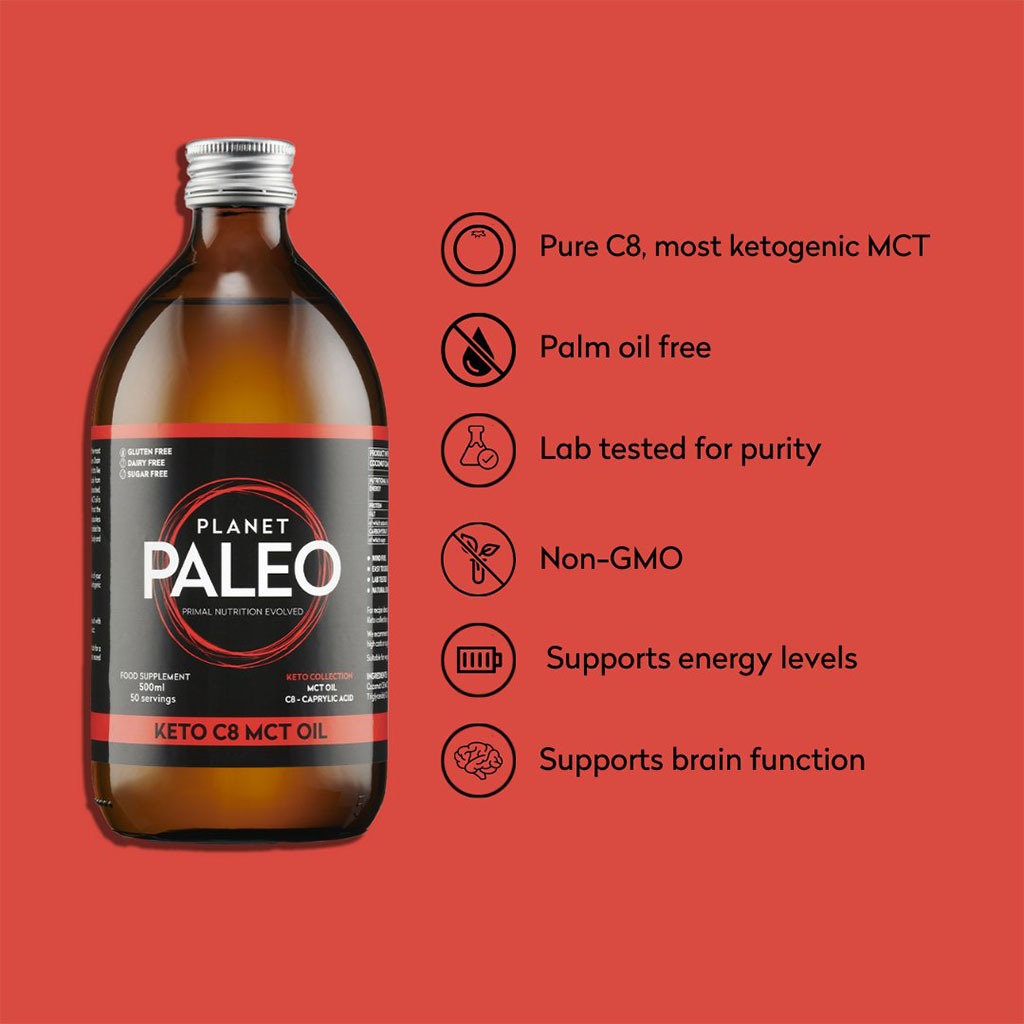 Planet Paleo Keto C8 MCT Oil 500ml, 50 Servings - Easy Pharmacy LLC