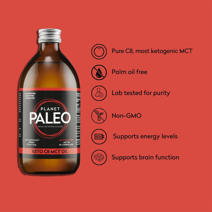 Planet Paleo Keto C8 MCT Oil 500ml, 50 Servings - Easy Pharmacy LLC