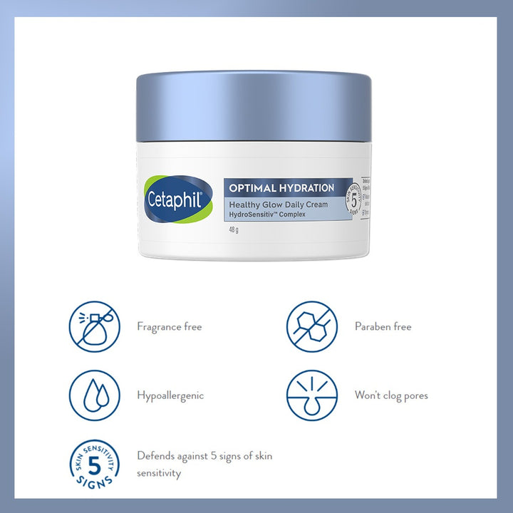 Cetaphil Optimal Hydration Healthy Glow Daily Moisturizing Cream For Dry or Dehydrated Skin 48g - Easy Pharmacy LLC