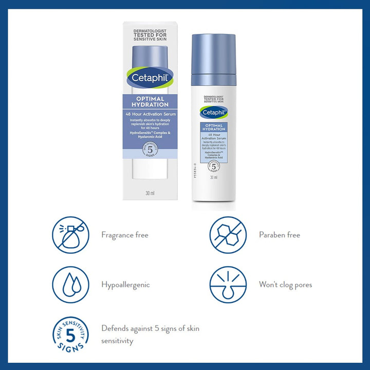 Cetaphil Optimal Hydration 48Hr Activation Moisturizing Facial Serum For Dry or Dehydrated Skin 30ml - Easy Pharmacy LLC