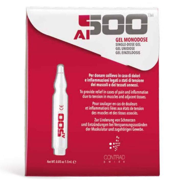 Contrad Swiss AI500 Pain Relief Topical Gel, Pack of 4 Monodose Vial + 8 Patches - Easy Pharmacy LLC
