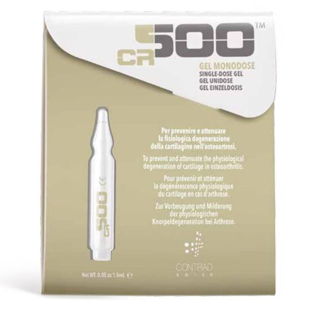 Contrad Swiss CR500 Cartilage Protecting Topical Gel For Osteoarthritis, Pack of 4 Monodose Vial + 8 Patches - Easy Pharmacy LLC