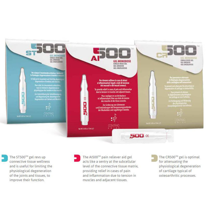 Contrad Swiss CR500 Cartilage Protecting Topical Gel For Osteoarthritis, Pack of 4 Monodose Vial + 8 Patches - Easy Pharmacy LLC