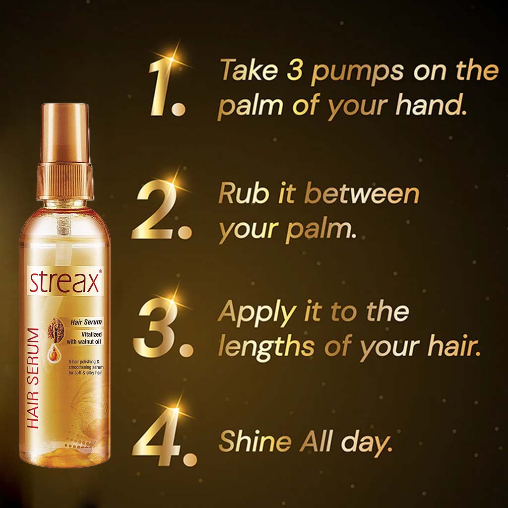 Streax Vitalized Hair Serum With Walnut Oil 100ml - Easy Pharmacy LLC