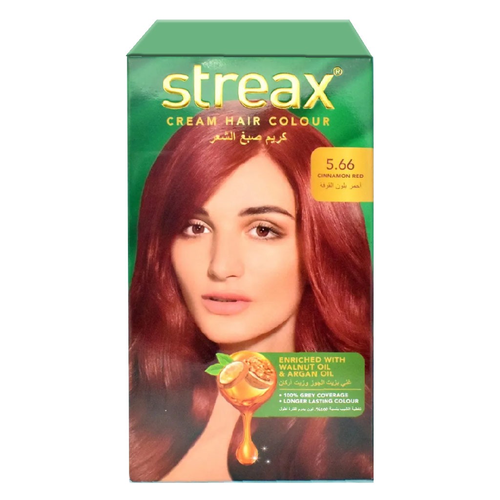 Streax Cream Hair Colour With Shine On Conditioner For All Hair Types - Cinnamon Red 5.66 - Easy Pharmacy LLC