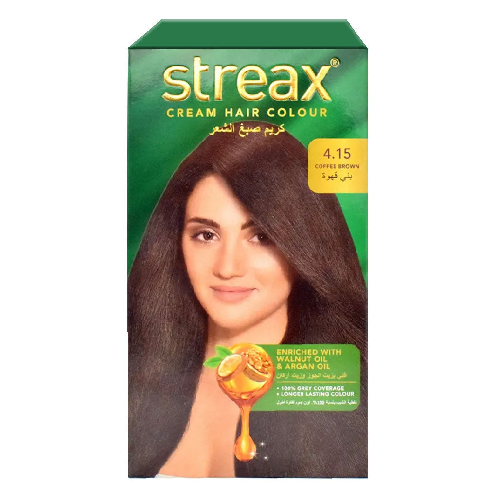 Streax Cream Hair Colour With Shine On Conditioner For All Hair Types - Coffee Brown 4.15 - Easy Pharmacy LLC