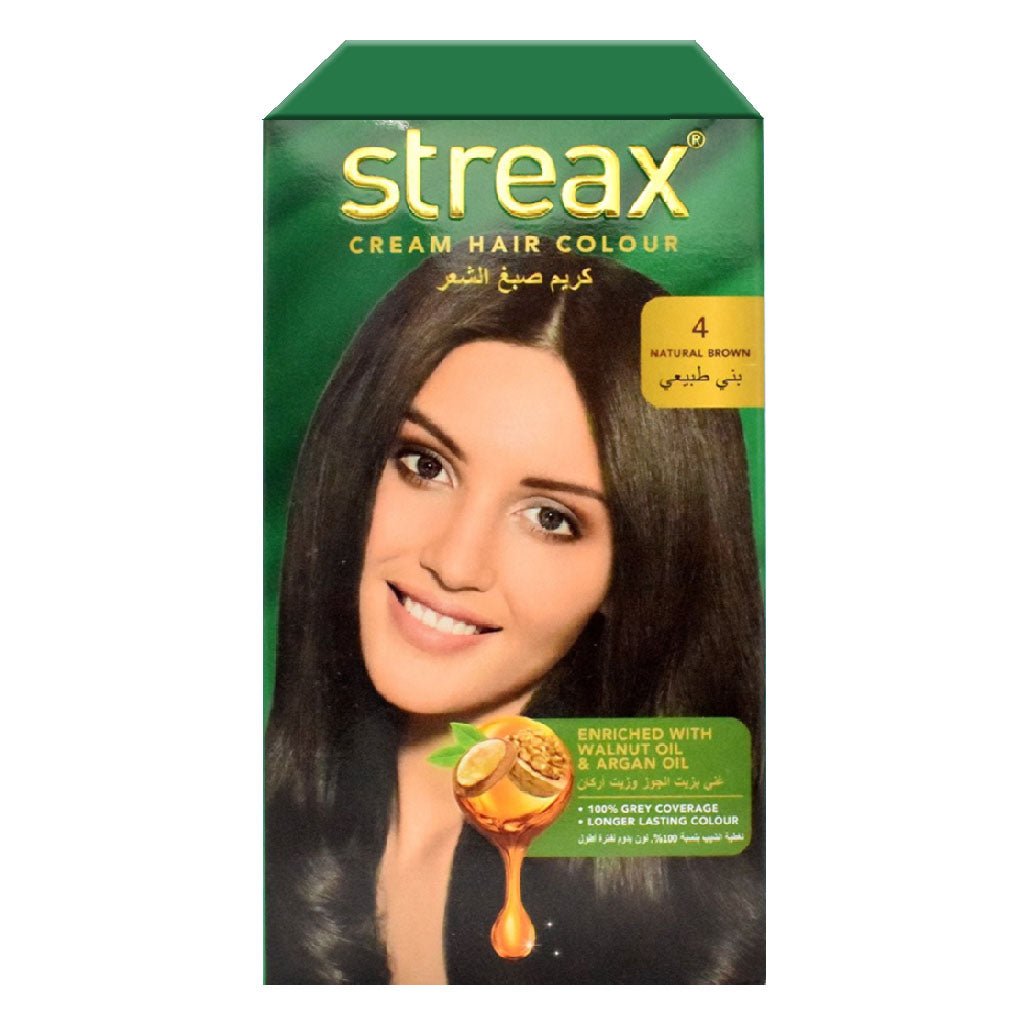 Streax Cream Hair Colour With Shine On Conditioner For All Hair Types - Natural Brown 4 - Easy Pharmacy LLC