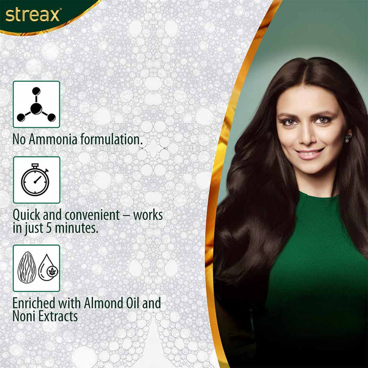 Streax No-Ammonia Insta Shampoo Hair Color - Natural Black 1 - Easy Pharmacy LLC