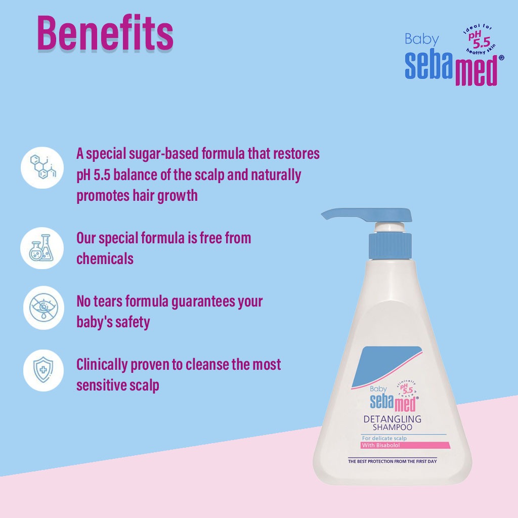Sebamed Baby Detangling Shampoo With Soothing Bisabolol For Delicate Scalp 500ml - Easy Pharmacy LLC