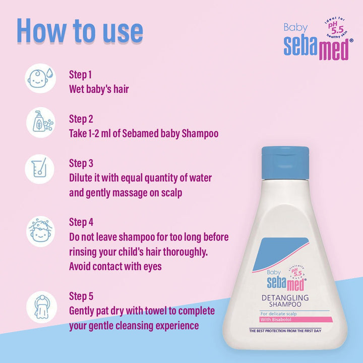 Sebamed Baby Detangling Shampoo With Soothing Bisabolol For Delicate Scalp 250ml - Easy Pharmacy LLC
