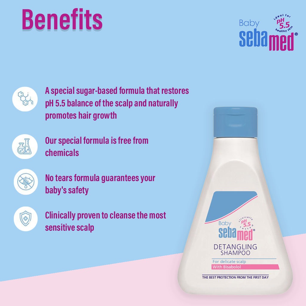 Sebamed Baby Detangling Shampoo With Soothing Bisabolol For Delicate Scalp 250ml - Easy Pharmacy LLC