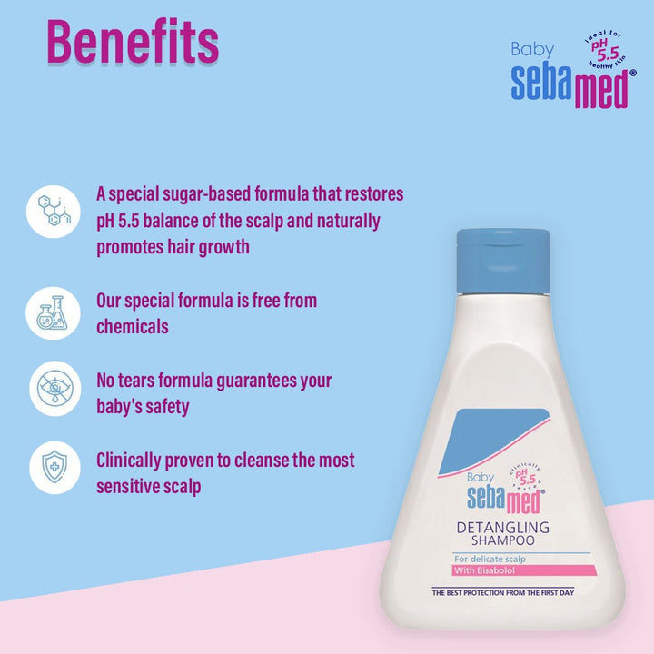 Sebamed Baby Detangling Shampoo With Soothing Bisabolol For Delicate Scalp 250ml - Easy Pharmacy LLC