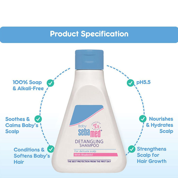 Sebamed Baby Detangling Shampoo With Soothing Bisabolol For Delicate Scalp 250ml - Easy Pharmacy LLC